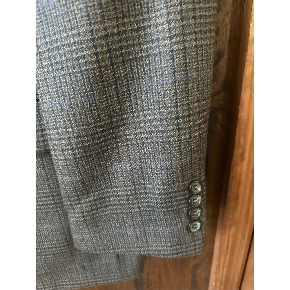 Gianfranco Ruffini 2-Button 100% Lambswool Sport‎ Coat Mens 46 R Houndstooth - Picture 3 of 8